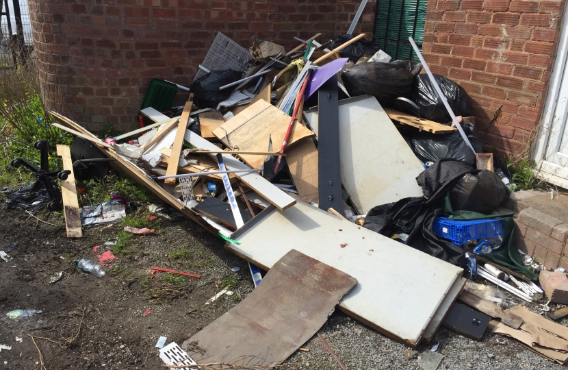 Fly-tipped rubbish is routinely dumped at the site